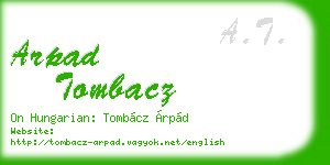 arpad tombacz business card