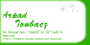 arpad tombacz business card